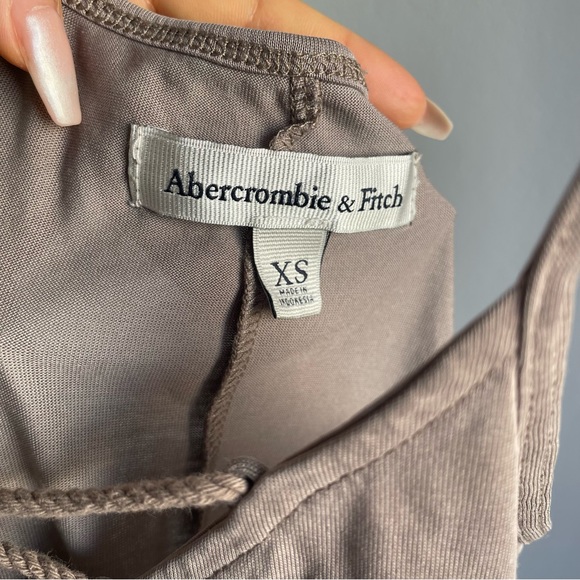 A&F Lace Up Front Crisscross Back Pewter Gray Camisole Top - Picture 9 of 9